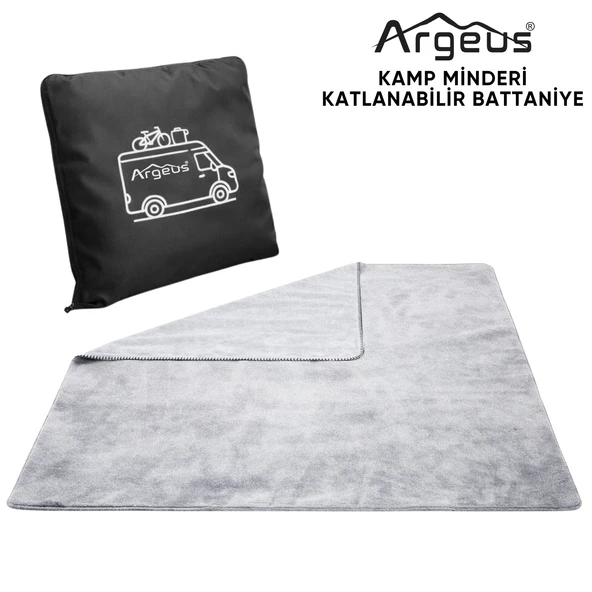 Kamp Minderi & Katlanabilir Polar Kamp Battaniyesi - Argeus - Siyah ürün görseli 1
