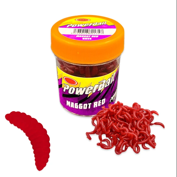 Silikon Kurt Balık Yemi - Kokulu - L Maggot - Kırmızı - Power Bait (9955) ürün görseli 1