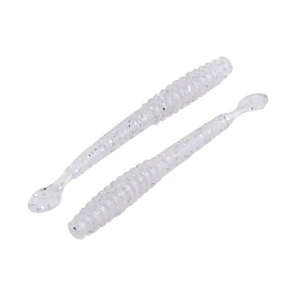 Silikon Kurt Yem - 2,2g 87mm - Fishack Wormix - Silver White - Resim 2