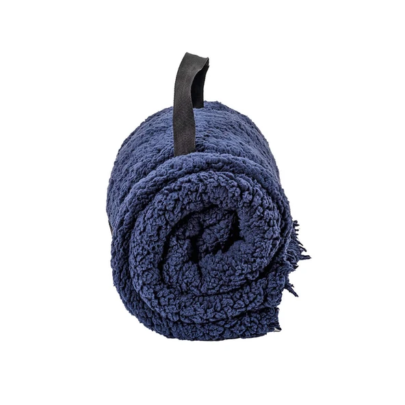 Peluş Polar Kamp Battaniyesi - Lacivert - Resim 3