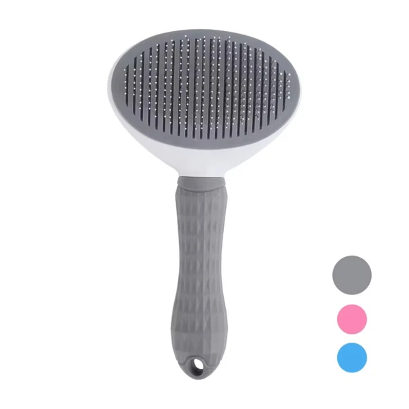 Kedi Tarağı - Otomatik Temizlenen Tuşlu - Gri (8601) ürün görseli 1