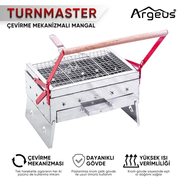 Çevirme Mekanizmalı Krom Mangal - Argeus Turnmaster ürün görseli 1