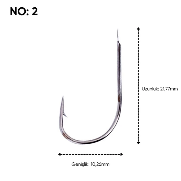 Olta İğnesi - Fishack 505 - No: 2  (1000'li Paket) - Resim 5
