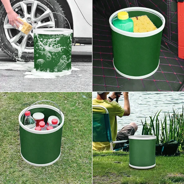 Protackle Katlanabilir Araç Yıkama Kovası 9 lt Haki - Resim 5