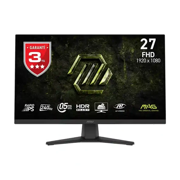 MSI MAG 272F X24 27 1920x1080 FHD 240Hz 0.5ms HDMI Adaptive Sync Rapid IPS Gaming Monitör ürün görseli 1