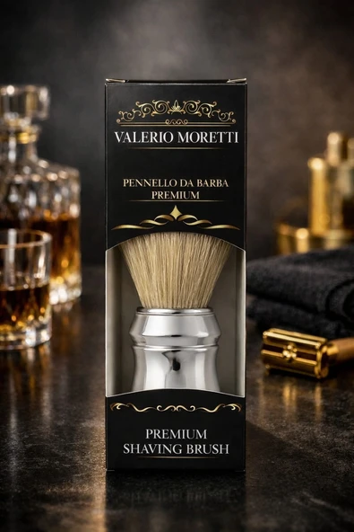 Valerio Moretti Premium Sakal Tıraş Fırçası - İtalyan El Yapımı Klasik Berber Fırçası - Profesyonel Erkek Bakım ürün görseli 1
