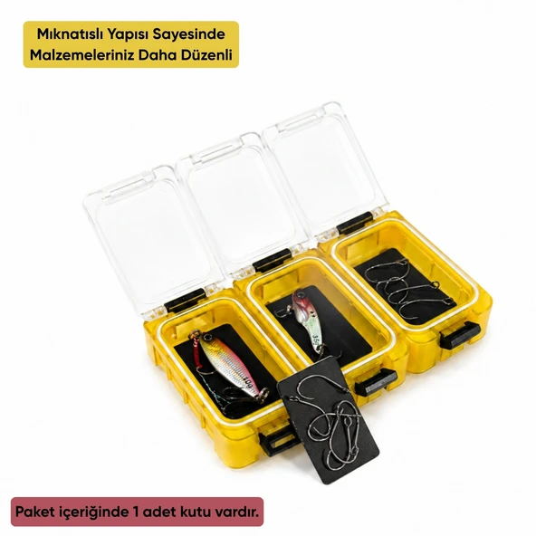 Mıknatıslı Modüler Malzeme Kutusu - Sarı - Resim 3