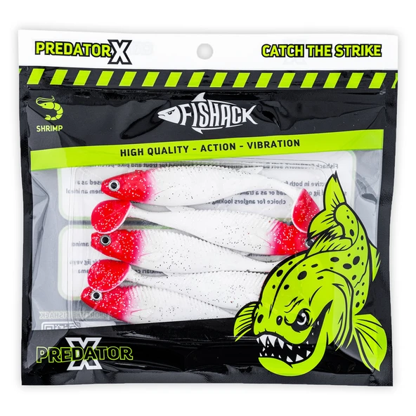 Silikon Balık - 10g 100mm - Fishack PredatorX - UV Boyalı - Redhead - Resim 5