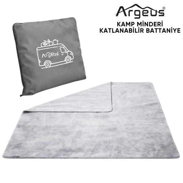 Kamp Minderi & Katlanabilir Polar Kamp Battaniyesi - Argeus - Gri ürün görseli 1