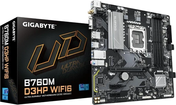 Gigabyte B760M D3HP WIFI6 Intel LGA1700 DDR5 Micro ATX Anakart Teşhir ürün görseli 1