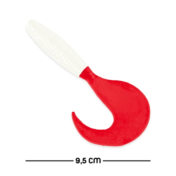 Silikon Kurt Yem - 95mm - Kırmızı/Beyaz - Yumy (460-O-18095) ürün görseli 1