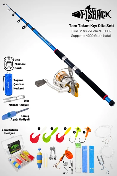 Tam Takım Kıyı Olta Seti - 270cm Kamış 30-60GR / 4000'lik Suppeme Olta Makinesi ürün görseli 1