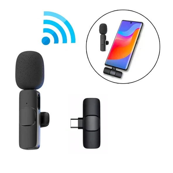 Nevamel Ally K8 Lightning iPhone Tak Konuş Wireless Kablosuz Mini Yaka Mikrofonu Canlı Yayın Mikrofonu-(5775) ürün görseli 1