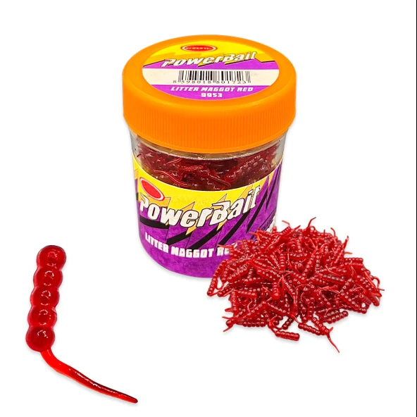 Silikon Kurt Balık Yemi - Kokulu - Maggot - Kırmızı - Power Bait (9953) ürün görseli 1
