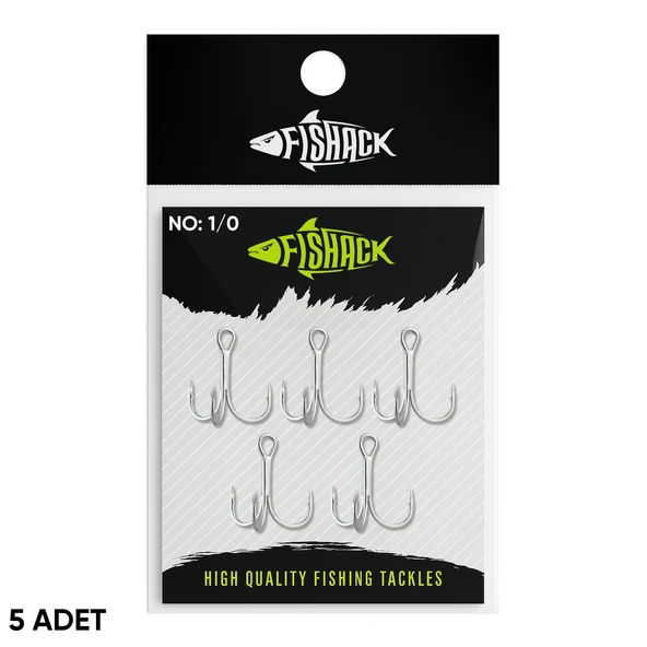 Üçlü İğne - Nikel Üçlü Kanca - Fishack 3210 - 5 Adet - No: 1/0 ürün görseli 1