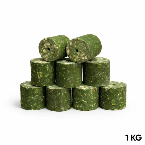 Sazan Yemi - Delikli Küspe - Mısır - Silindir - Yeşil - 1 KG Paket ürün görseli 1