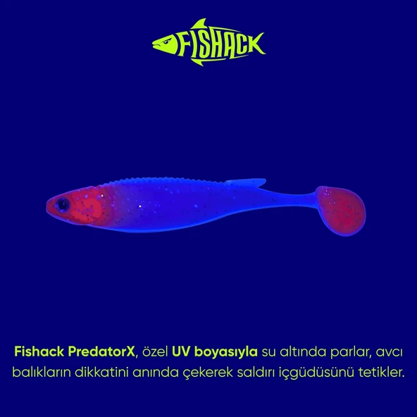 Silikon Balık - 10g 100mm - Fishack PredatorX - UV Boyalı - Redhead - Resim 3