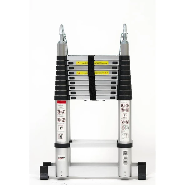 CARDİLİFE 310 cm +310 cm 10+10 Basamaklı Alümİnyum Teleskopik Merdiven - A Tipi Uzayan Merdiven ürün görseli 1