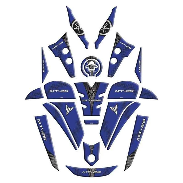 Yamaha Mt25 2020 - 2024 Uyumlu Full Tank Pad Set 005 ürün görseli 1