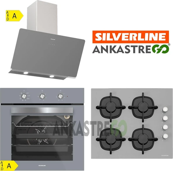 Silverline BO6503S01 - CS5343S01 - 3457 Soho 60 Gri Ankastre Set ürün görseli 1