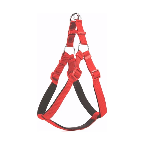 Doggie Konforlu Dokumadan El Yapımı Ronin Model Köpek Göğüs Tasması XXL-2,5X70-80cm - Red ürün görseli 1