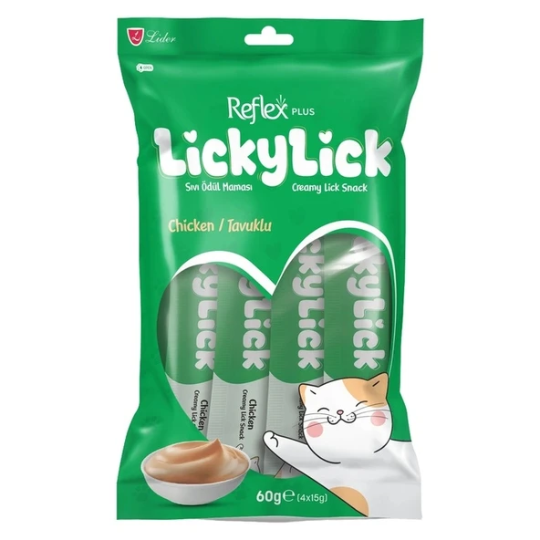 Reflex Plus Licky Tavuklu Sıvı Kedi Ödülü 4x15 Gr ürün görseli 1