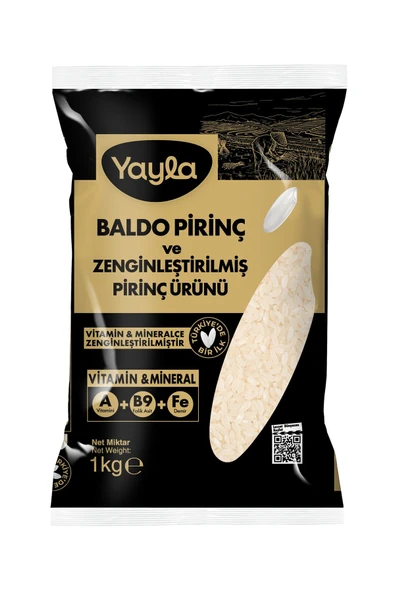 Yayla Türkiye'de Bir İlk! Vitamin & Mineral Zenginleştirilmiş Baldo Pirinç 1 kg ürün görseli 1