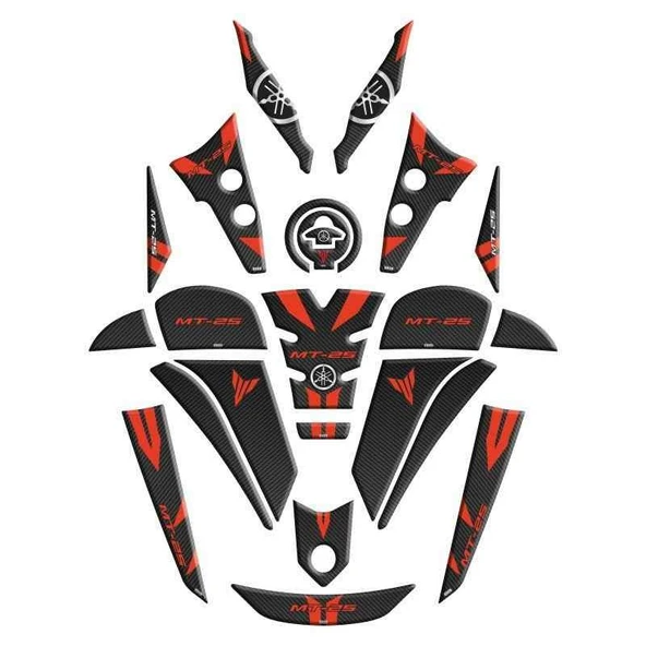 Yamaha Mt25 2020 - 2024 Uyumlu Full Tank Pad Set 001 ürün görseli 1