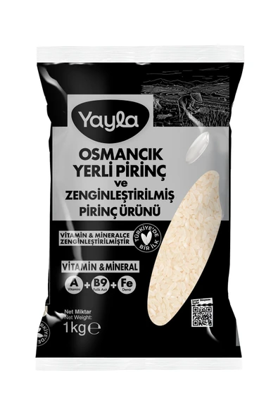 Yayla Türkiye'de Bir İlk! Osmancık Yerli Pirinç Vitaminli & Mineralli 1 kg ürün görseli 1
