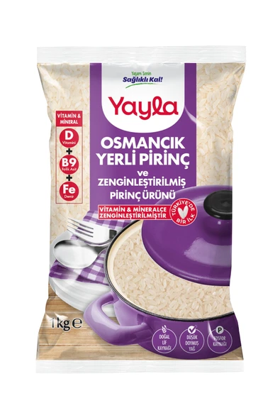 Yayla 1 kg Osmancık Yerli Pirinç - Vitamin & Mineralce Zenginleştirilmiş ürün görseli 1
