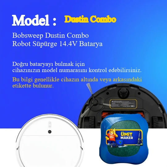 Bobsweep Dustin Combo Robot Süpürge 3200 mAh Batarya - Resim 2
