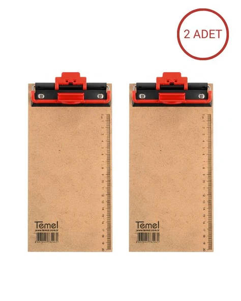 Temel 1/3 A4 Ahşap Sekreterlik Otomatik Mekanizmalı Kalem Tutma Aparatlı 2li Set ürün görseli 1