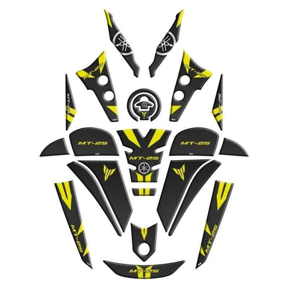 Yamaha Mt25 2020 - 2024 Uyumlu Full Tank Pad Set 009 ürün görseli 1