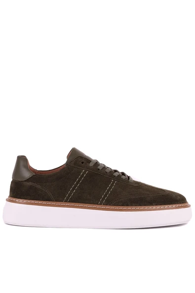 Shoetyle - Hakiki Süet Deri Haki Renk Bağcıklı Günlük Erkek Ayakkabı - 250-3001 ürün görseli 1
