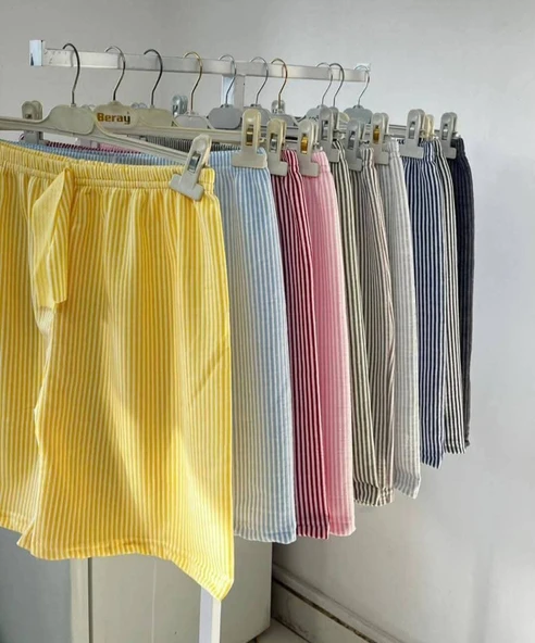 su yolu short crem cizgili - Resim 2
