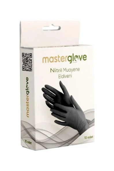 MASTER GLOVE NİTRİL ELDİVEN PUDRASIZ SİYAH 10'LU ürün görseli 1