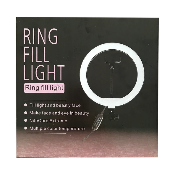 Ring Fill Light Beyaz Sarı Selfie 26CM Işığı Ayak Dahil HX-260 ürün görseli 1