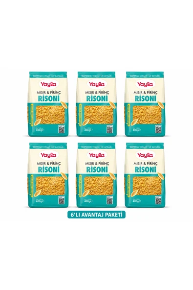 Yayla Glutensiz Vegan Risoni Makarna 400 Gr x 6’lı Avantaj Paketi | Mısır & Pirinç, Lif Kaynağı ürün görseli 1