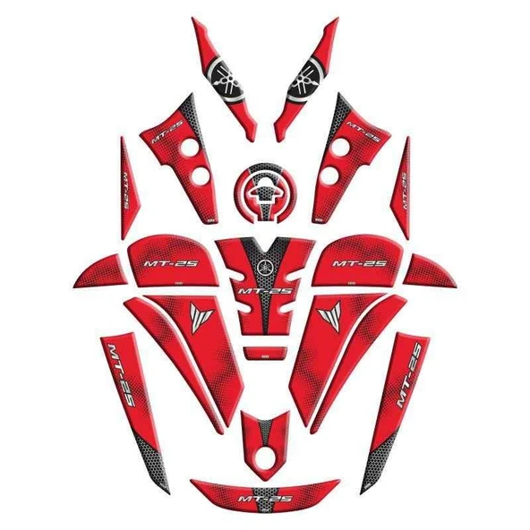 Yamaha Mt25 2020 - 2024 Uyumlu Full Tank Pad Set 004 ürün görseli 1