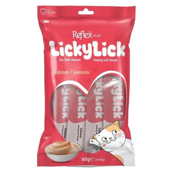 Reflex Plus Licky Somonlu Sıvı Kedi Ödül Maması 4x15 g ürün görseli 1