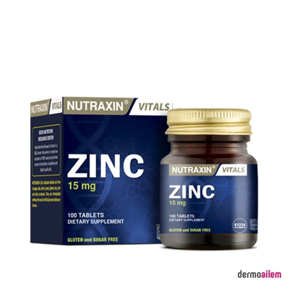 Nutraxin Zinc 15 Mg 100 Tablet ürün görseli 1
