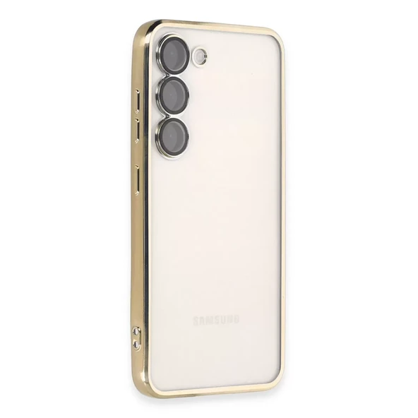 Samsung Galaxy S23 Plus Kılıf Razer Lensli Silikon - Gold ürün görseli 1