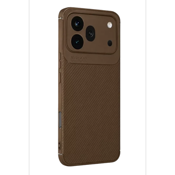Huawei Honor 600 Pro Auto Focus Karbon Kapak - Kahverengi ürün görseli 1