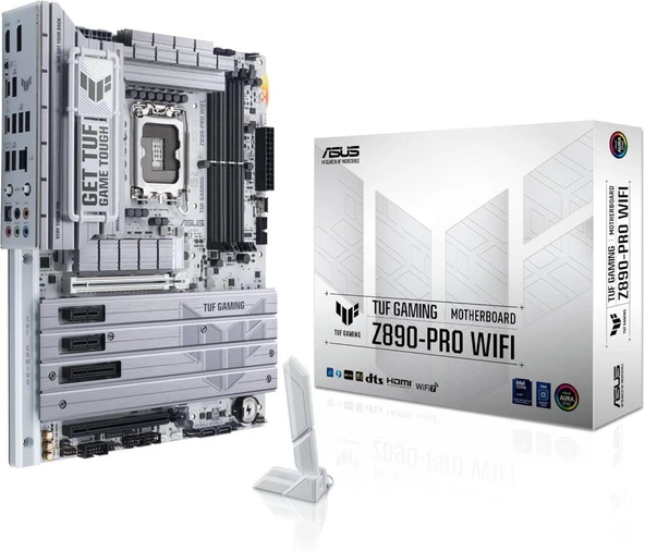 Asus Tuf Gamıng Z890-PRO Wıfı Intel Z890 LGA1851 Ddr5 9066 Dp HDMI 2xusb4 4x M2 Usb3.2 Wifi 7 + Bt Aura Rgb 2.5gbit Lan Atx (Tuf Gamıng Z890-PRO Wıfı) Anakart Teşhir ürün görseli 1