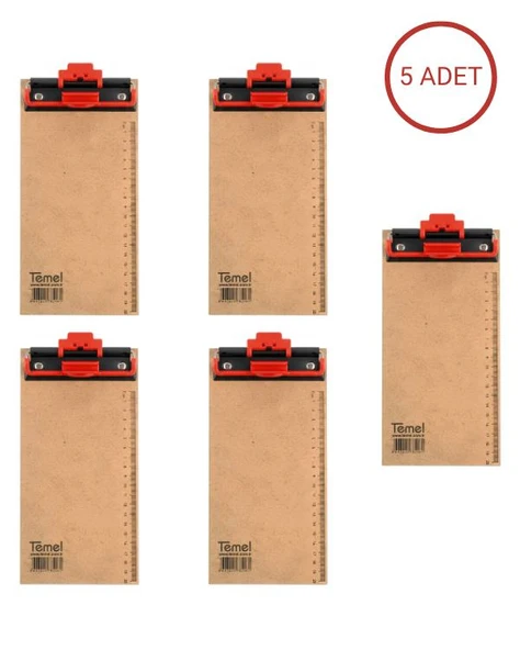 Temel 1/3 A4 Ahşap Sekreterlik Otomatik Mekanizmalı Kalem Tutma Aparatlı 5li Set ürün görseli 1