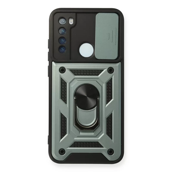 Xiaomi Redmi Note 8 Kılıf Pars Lens Yüzüklü Silikon - Yeşil ürün görseli 1