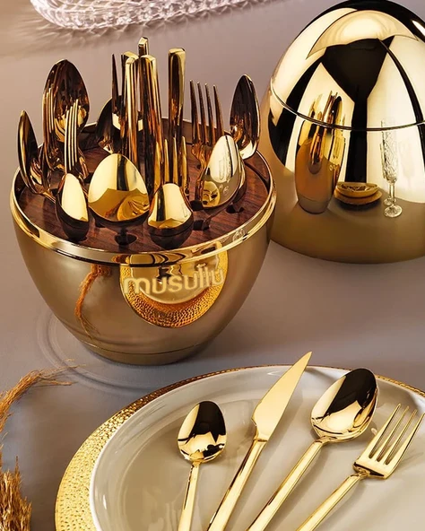 Musullu MSL-304 Paslanmaz Çelik Çatal Bıçak Kaşık Seti ürün görseli 1