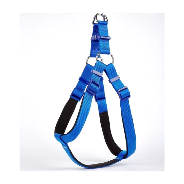 Doggie Konforlu Dokumadan El Yapımı Ronin Model Köpek Göğüs Tasması XXL-2,5X70-80cm - Royal Blue ürün görseli 1