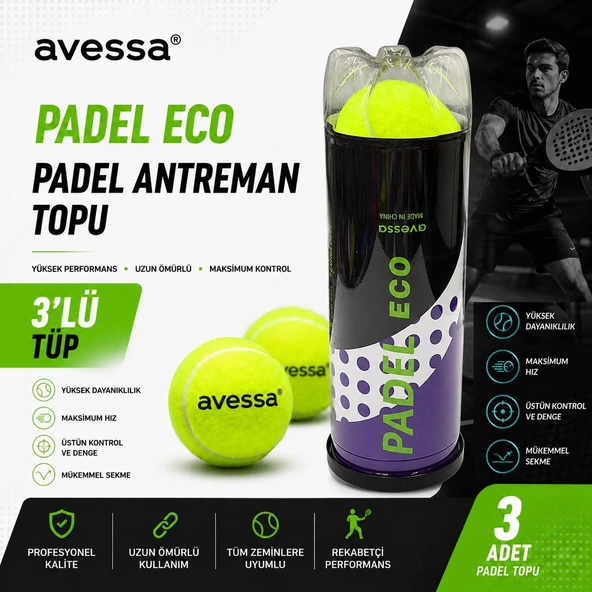 Avessa Padel-Eco Padel Antrenman Topu 3lü ürün görseli 1