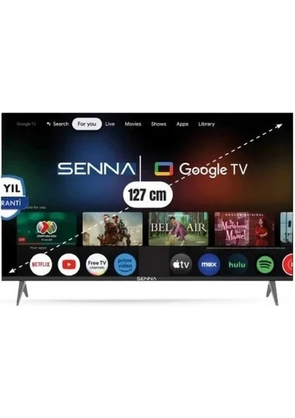 Senna 50UQ9500F 50'' 127 Ekran Uydu Alıcılı 4K Ultra HD Google QLED TV ürün görseli 1